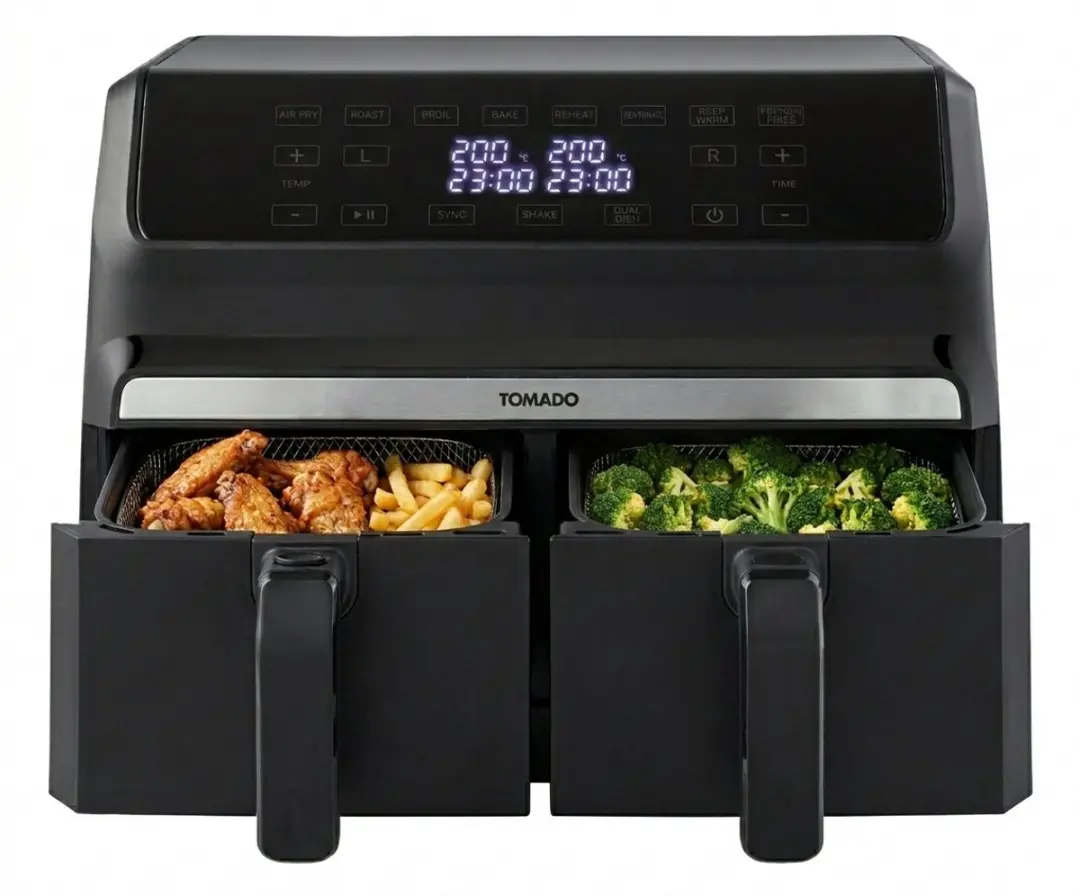 Tomado TAF8001B Dubbele Airfryer 2x4L