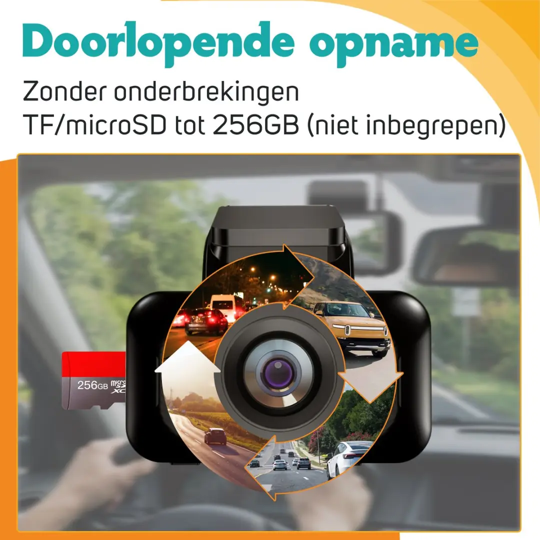 Pora&Co RLDV-71-PR Dashcam 4K Ultra HD - Zwart