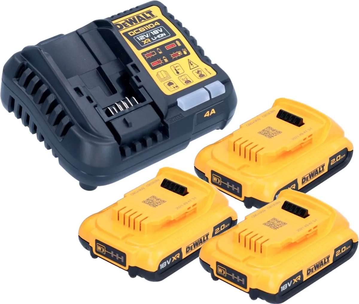DeWalt DCB1104 D3 Accu-starterset 12V/18V - 3x 2,0Ah