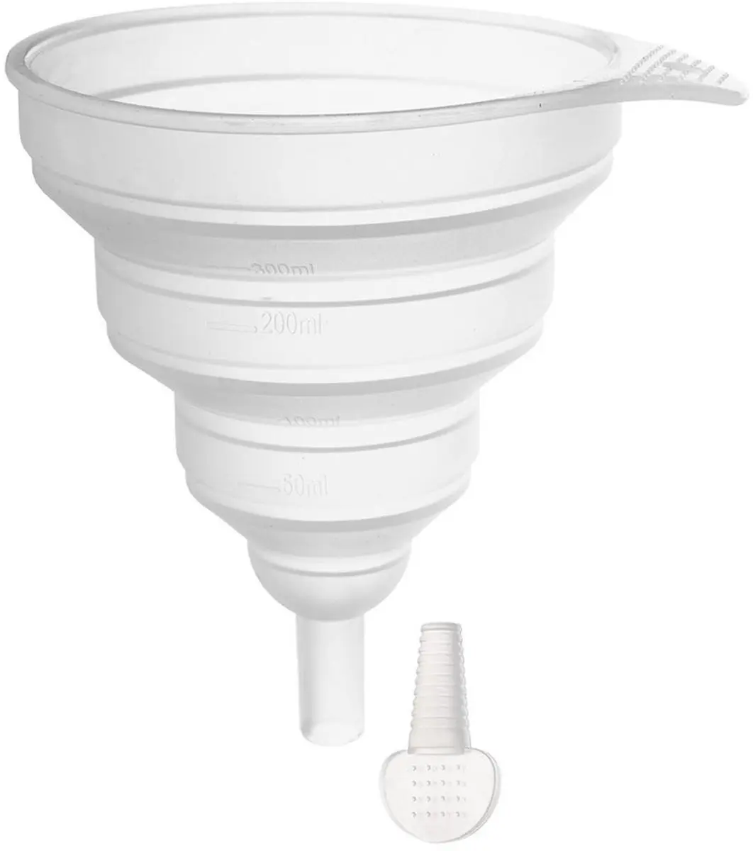 Orion KEMP Opvouwbare Keukentrechter 12cm - Siliconen - Wit