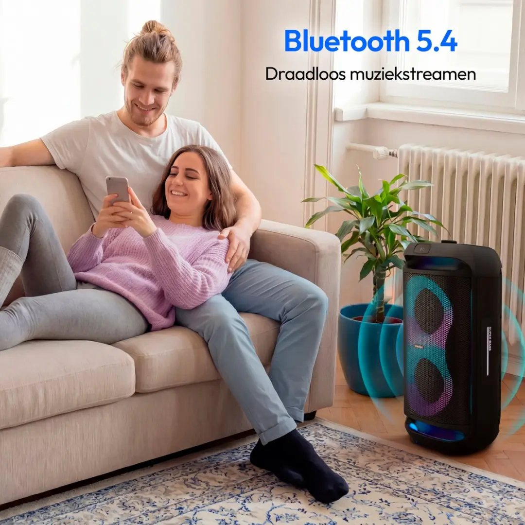 Medion PE-2 Plus Partybox MD400002 - Draadloze Bluetooth Speaker - Zwart