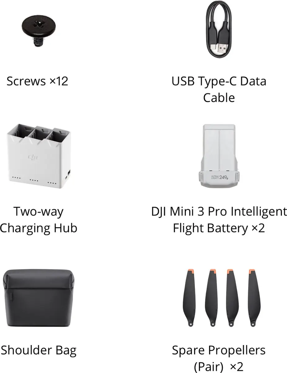 DJI Mini 3 Pro CP.MA.00000495 Drone - Fly More Kit - Grijs