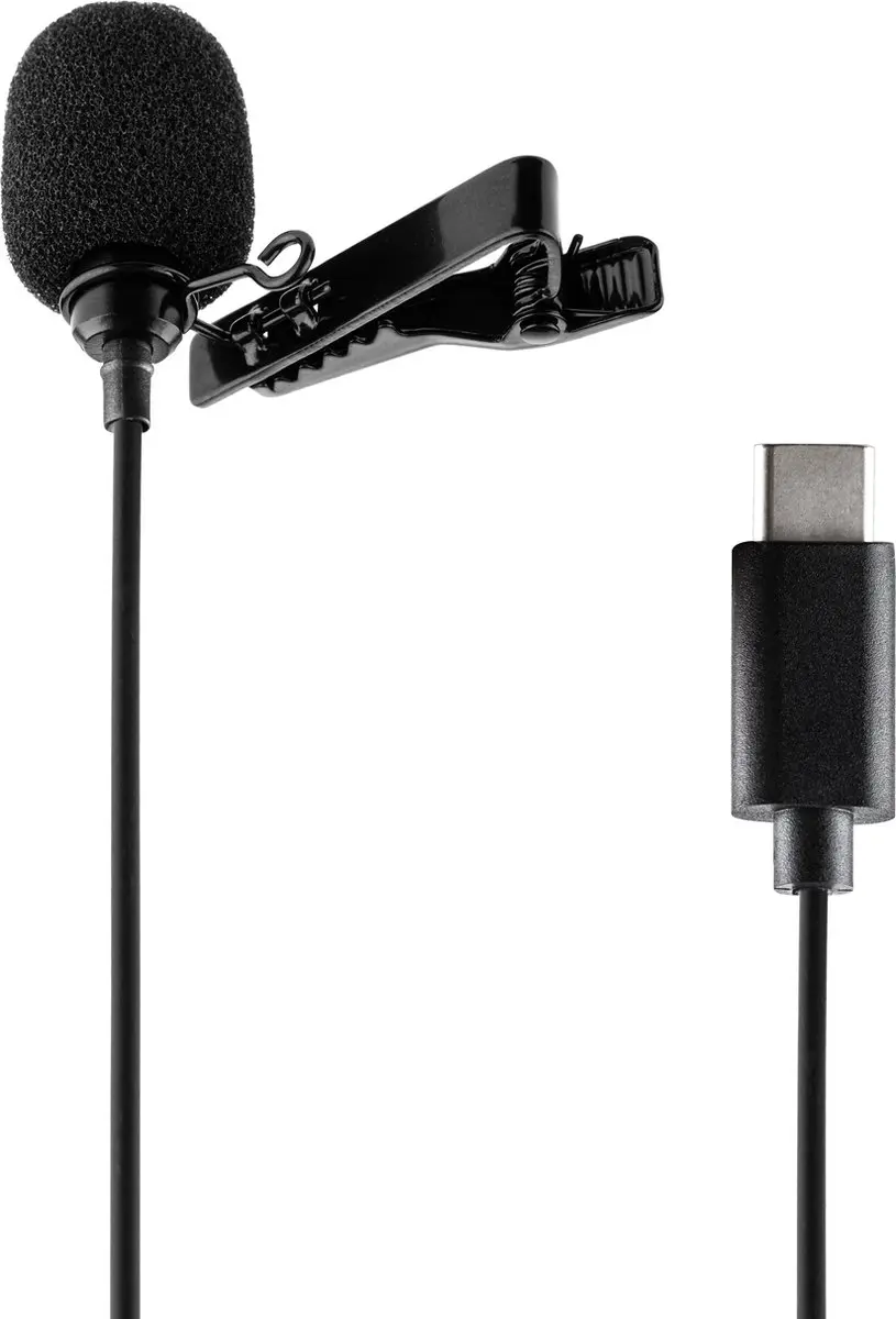 MOJOGEAR MG-26-UC Speldmicrofoon USB-C - 150cm - Zwart