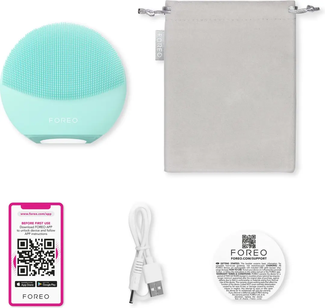 FOREO LUNA 4 mini Gezichtsreinigingsborstel - 12 Snelheden - Arctic Blue