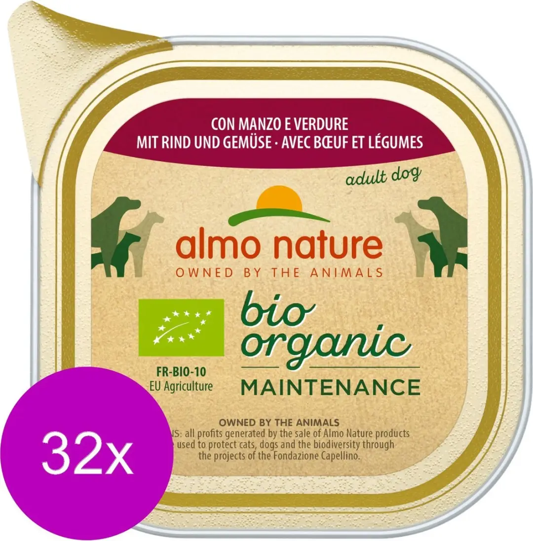Almo Nature Nature Dailymenu Bio Hondenvoer Rund & Groenten 32x100g