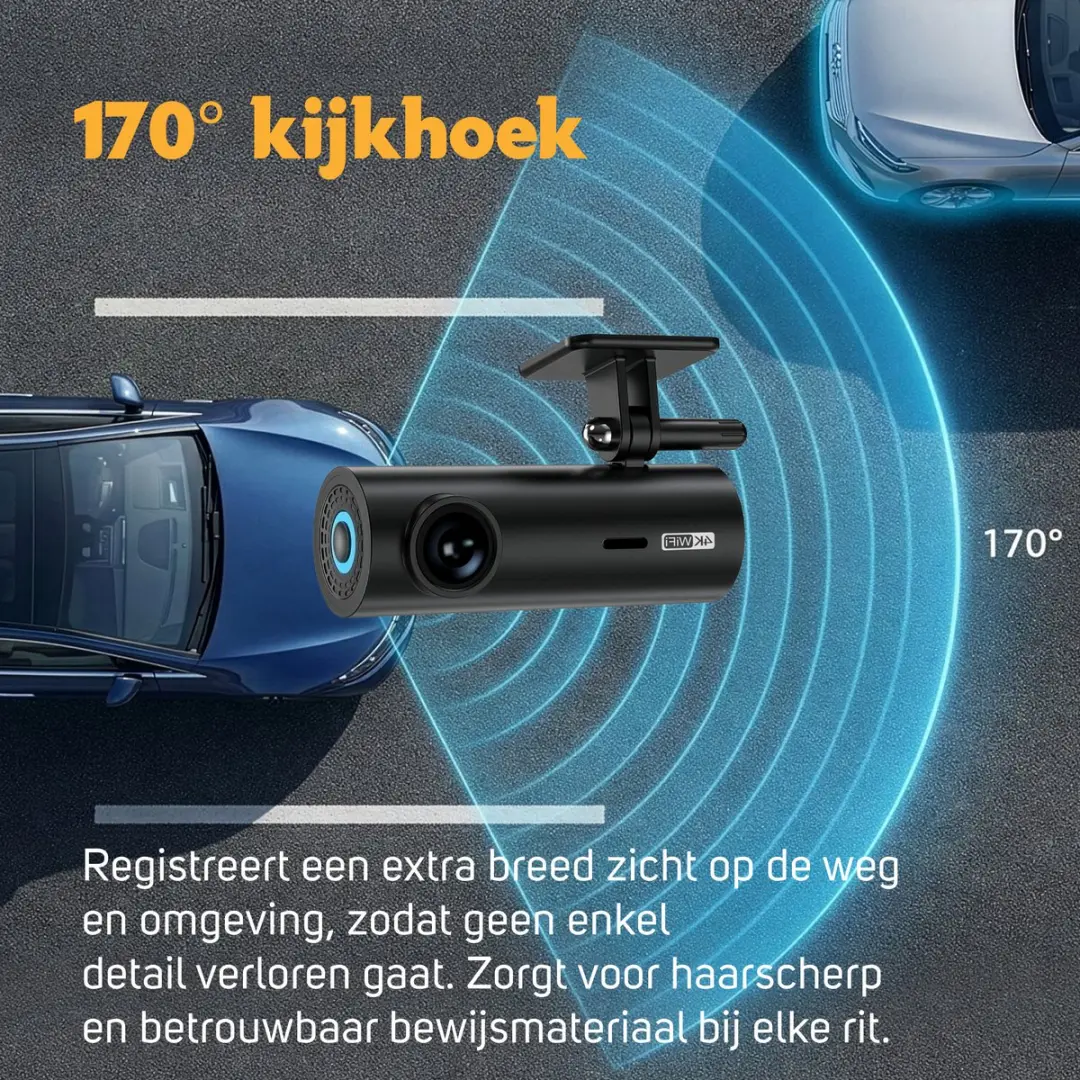 Pora&Co RLDV-G13 Dashcam Dual Lens 4K - Zwart