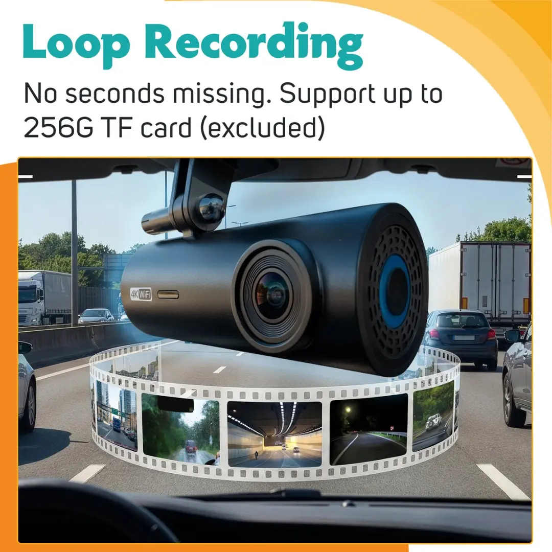 Pora&Co RLDV-G13 Dashcam Dual Lens 4K - Zwart