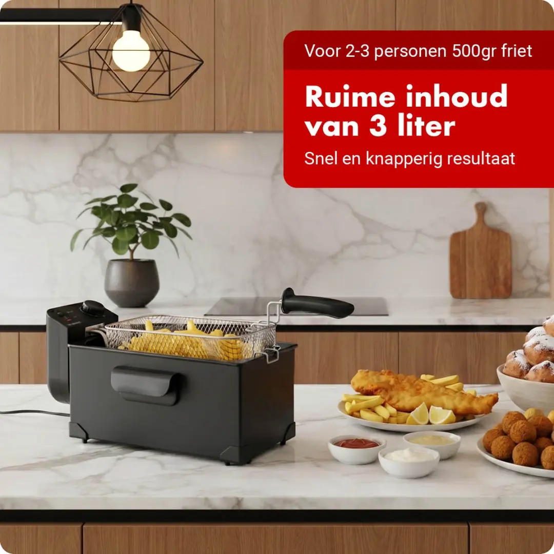 Tomado TDF3001B Frituurpan 3L - 2200W - Zwart