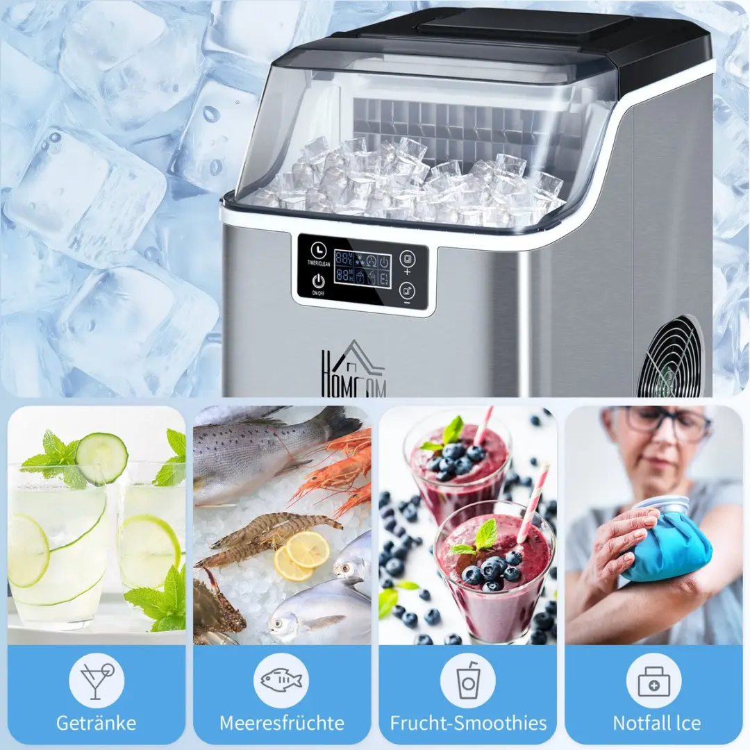 Homcom IJsblokjesmachine 253W - 3,2L - Roestvrij staal