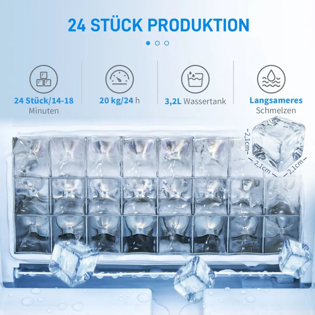 Homcom IJsblokjesmachine 253W - 3,2L - Roestvrij staal - afbeelding 6 van 6