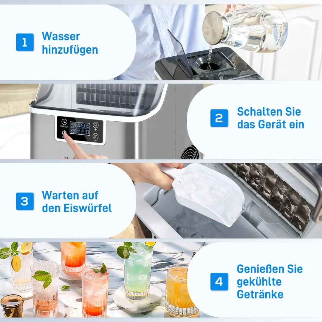 Homcom IJsblokjesmachine 253W - 3,2L - Roestvrij staal