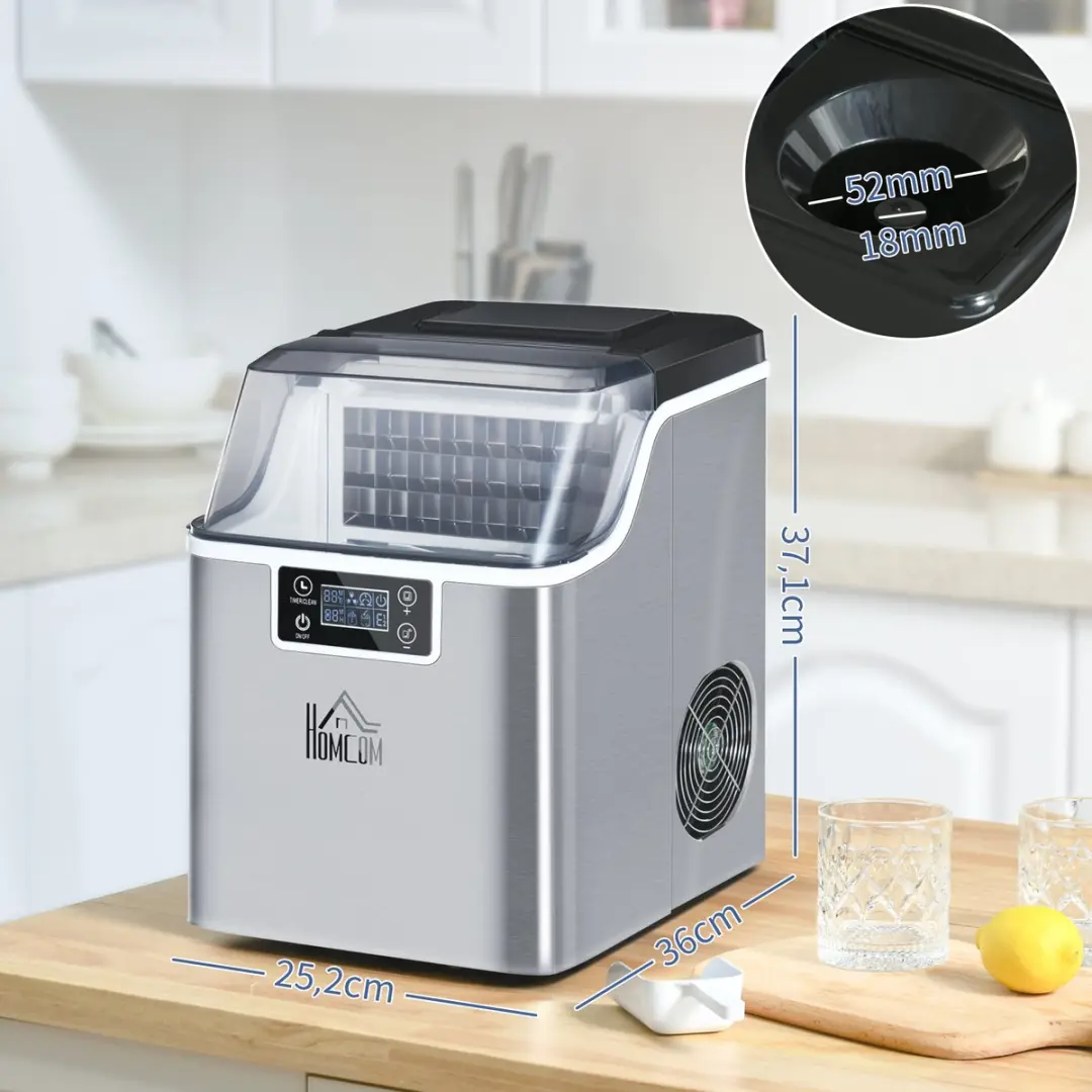 Homcom IJsblokjesmachine 253W - 3,2L - Roestvrij staal
