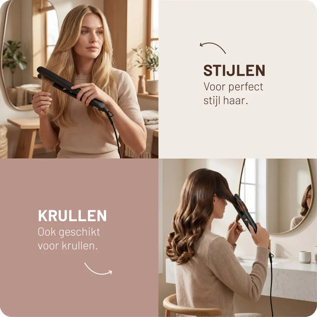Carmen CST2510B Stijltang - 11 standen - Zwart Roségoud