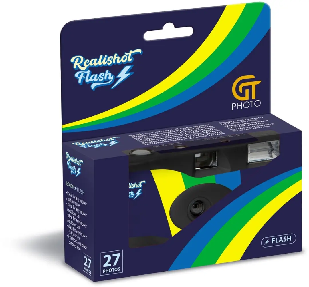 GT Photo Realishot Flitser Wegwerpcamera 27 Opnames - Zwart/Blauw