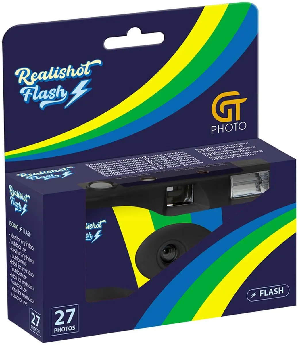 GT Photo Realishot Flitser Wegwerpcamera 27 Opnames - Zwart/Blauw