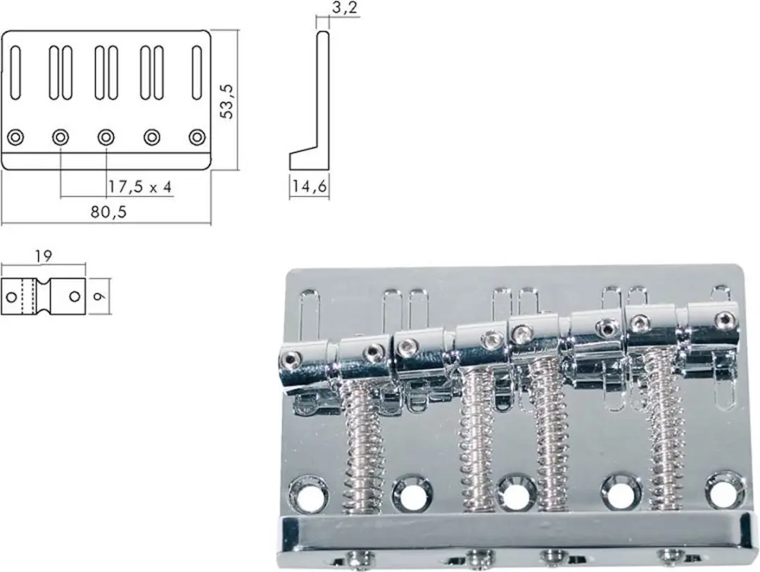 Boston BB-204-C Brug-Staartstuk Chroom
