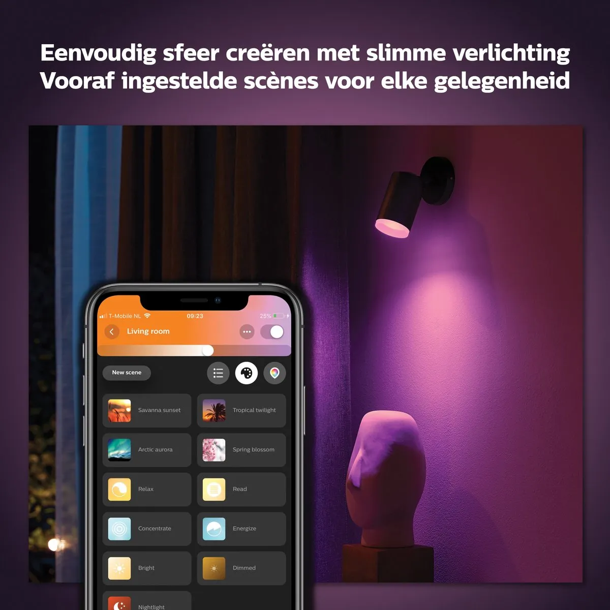 Philips Hue Fugato Opbouwspot RGBW - 1-spot - Zwart