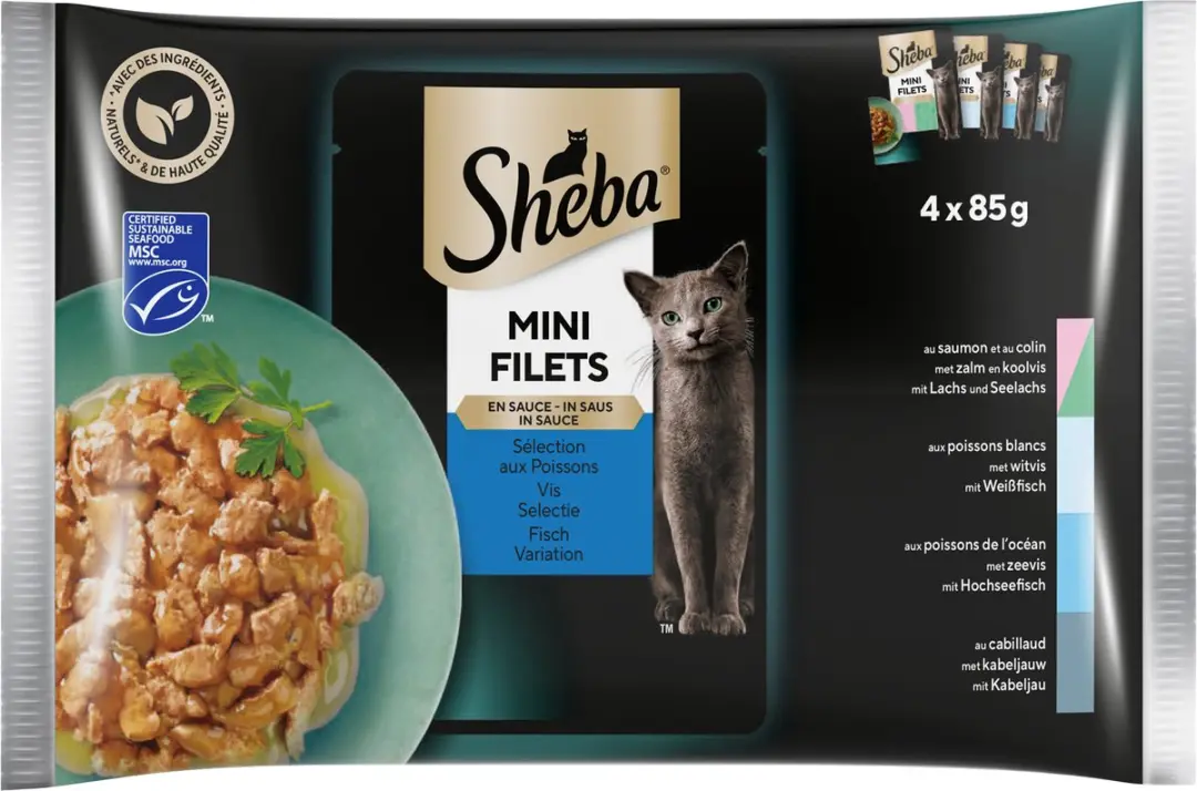 Sheba Mini Filets Adult Kattenvoer Vis Selectie - 12x85g