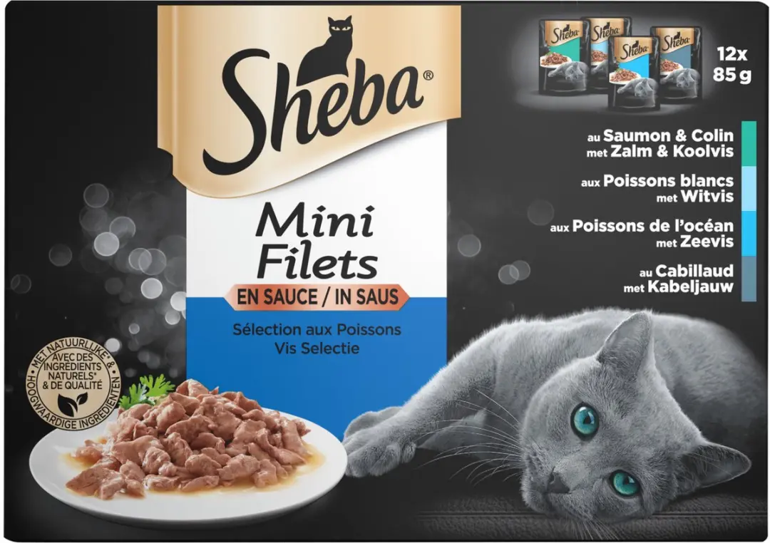 Sheba Mini Filets Adult Kattenvoer Vis Selectie - 12x85g