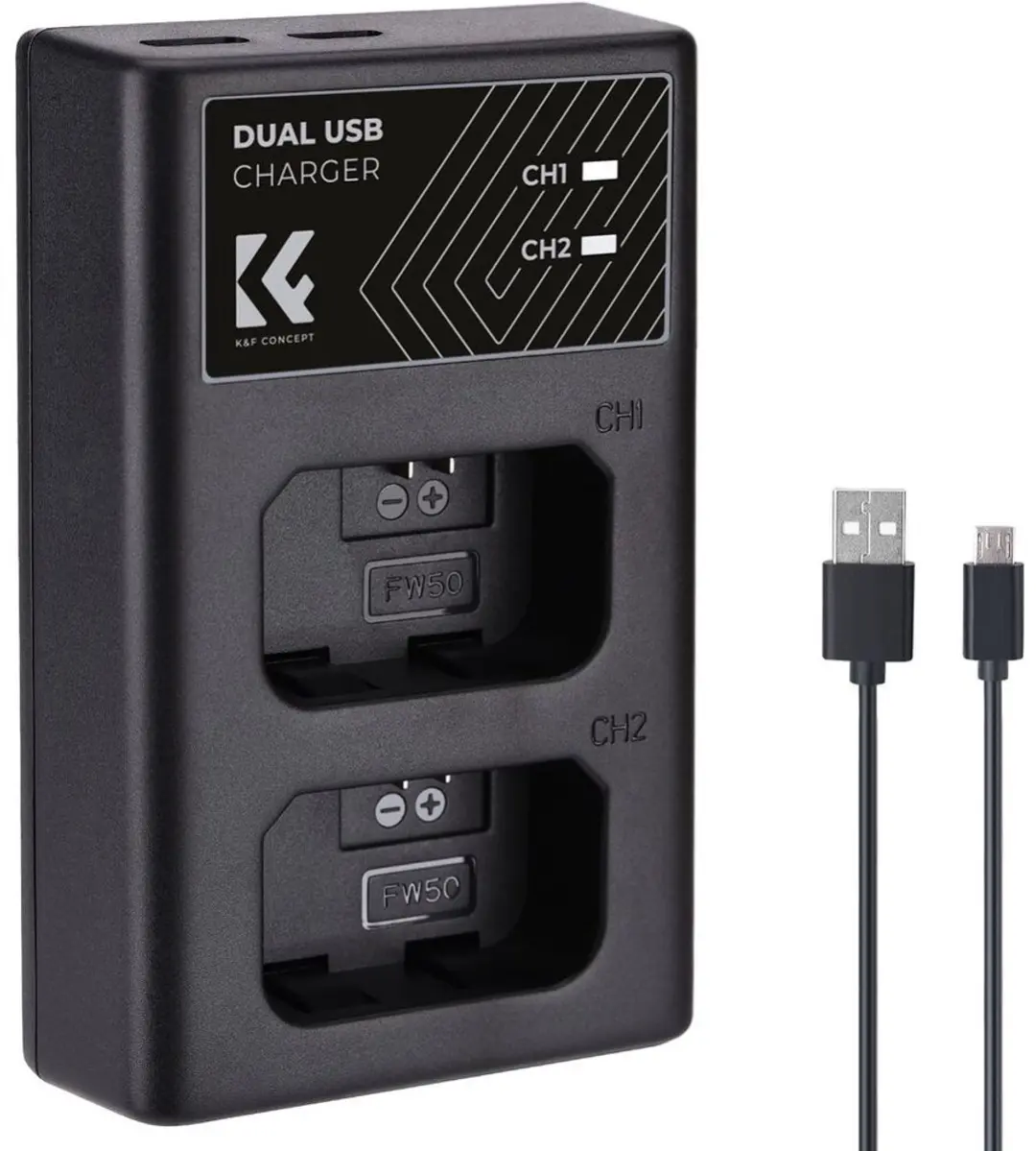 K&F Concept NP-FW50 Dubbele Batterijlader