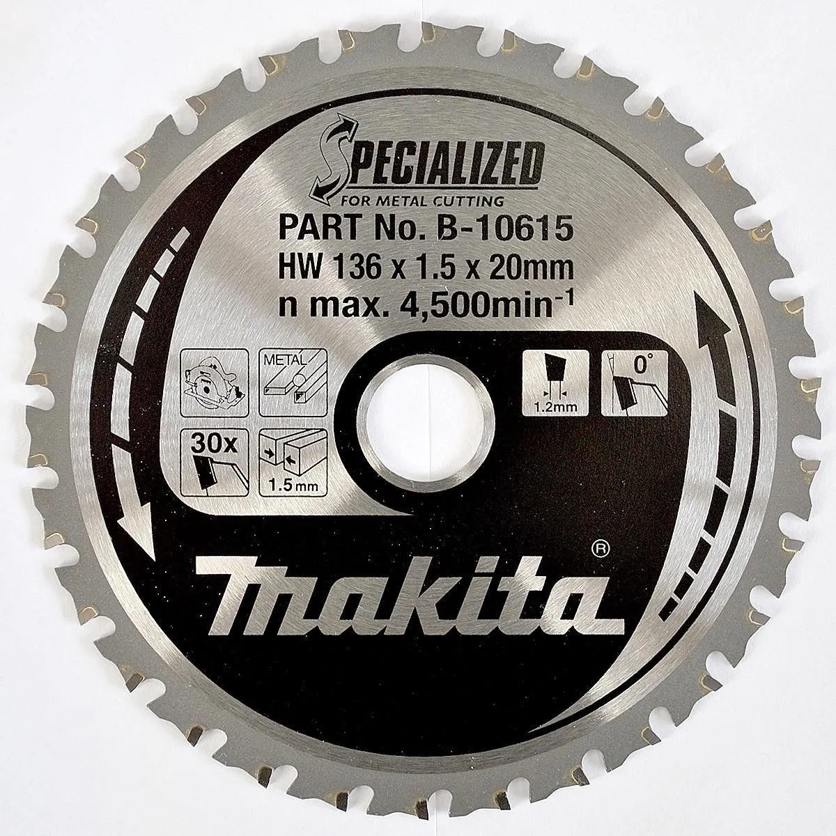 Makita Cirkelzaagblad B-10615 Staal - Ø136mm 30T