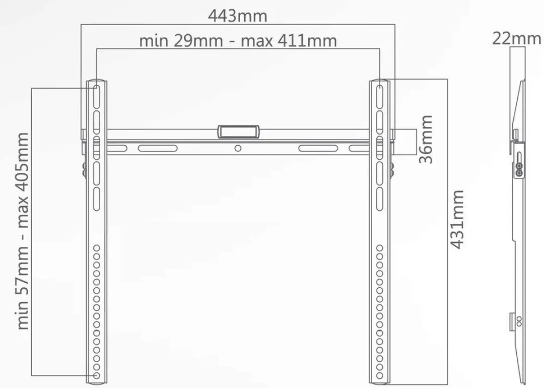 Superior Electronics SUPSTV002 Vaste TV Muurbeugel 32-55" - Zwart