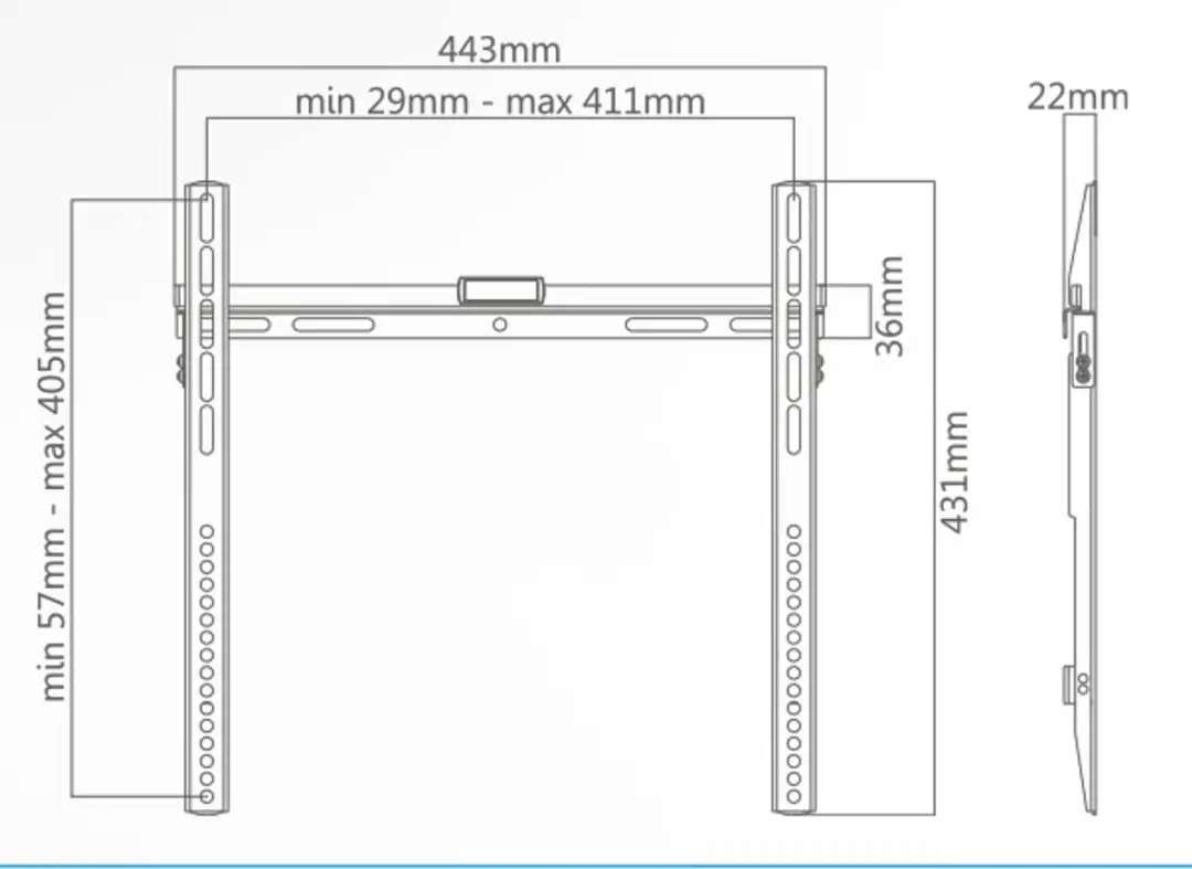 Superior Electronics SUPSTV002 Vaste TV Muurbeugel 32-55" - Zwart
