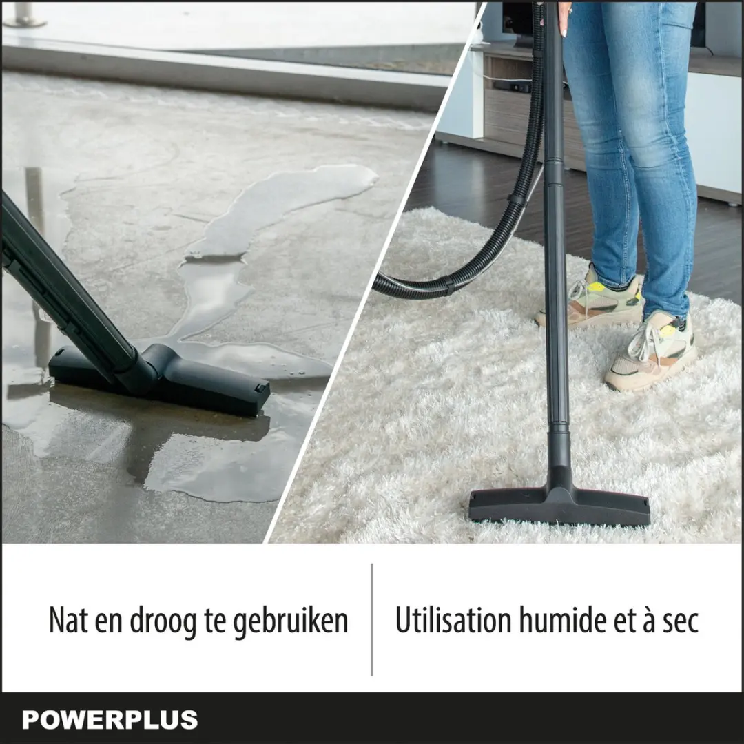 Powerplus POWX326 Stofzuiger Tapijtreiniger Nat-Droog 1600W - 20L