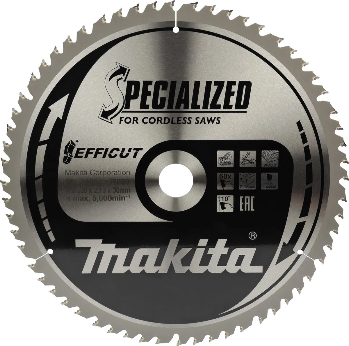 Makita B-67309 Afkortzaagblad Hout 305mm 60T - Asgat 30mm