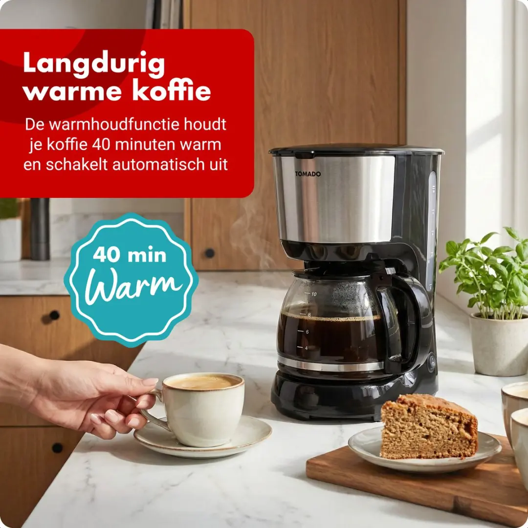 Tomado TCM1201S Filterkoffiezetapparaat 10 Koppen - Zwart