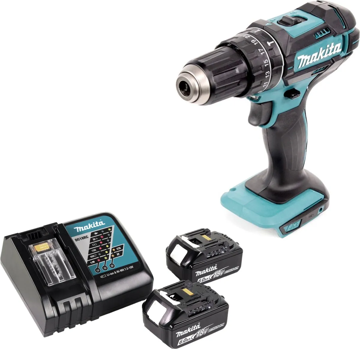 Makita DHP482RG Klopboormachine 18V - 2x 6.0Ah + Lader