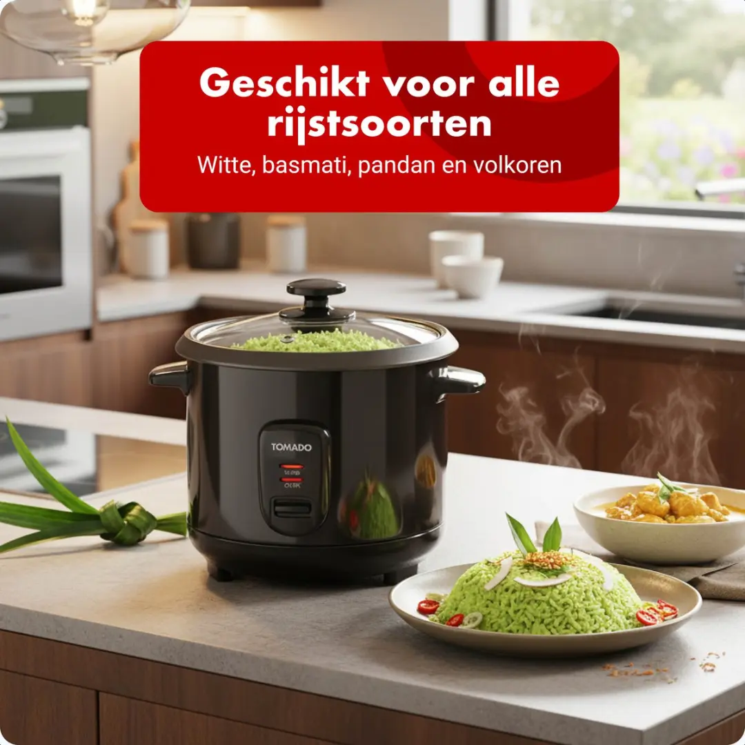 Tomado TRC1001B Rijstkoker 1L - 5 Porties - Zwart