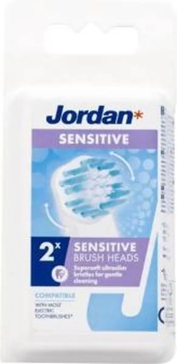 Jordan Opzetborstel Senstive 2 Stuks - Wit/Blauw