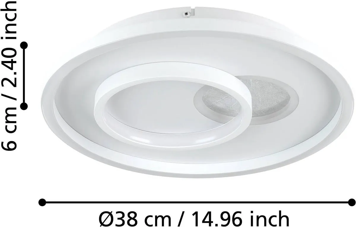 Eglo Tiriolo Plafondlamp LED Ø38cm - Wit/Goud - afbeelding 6 van 6