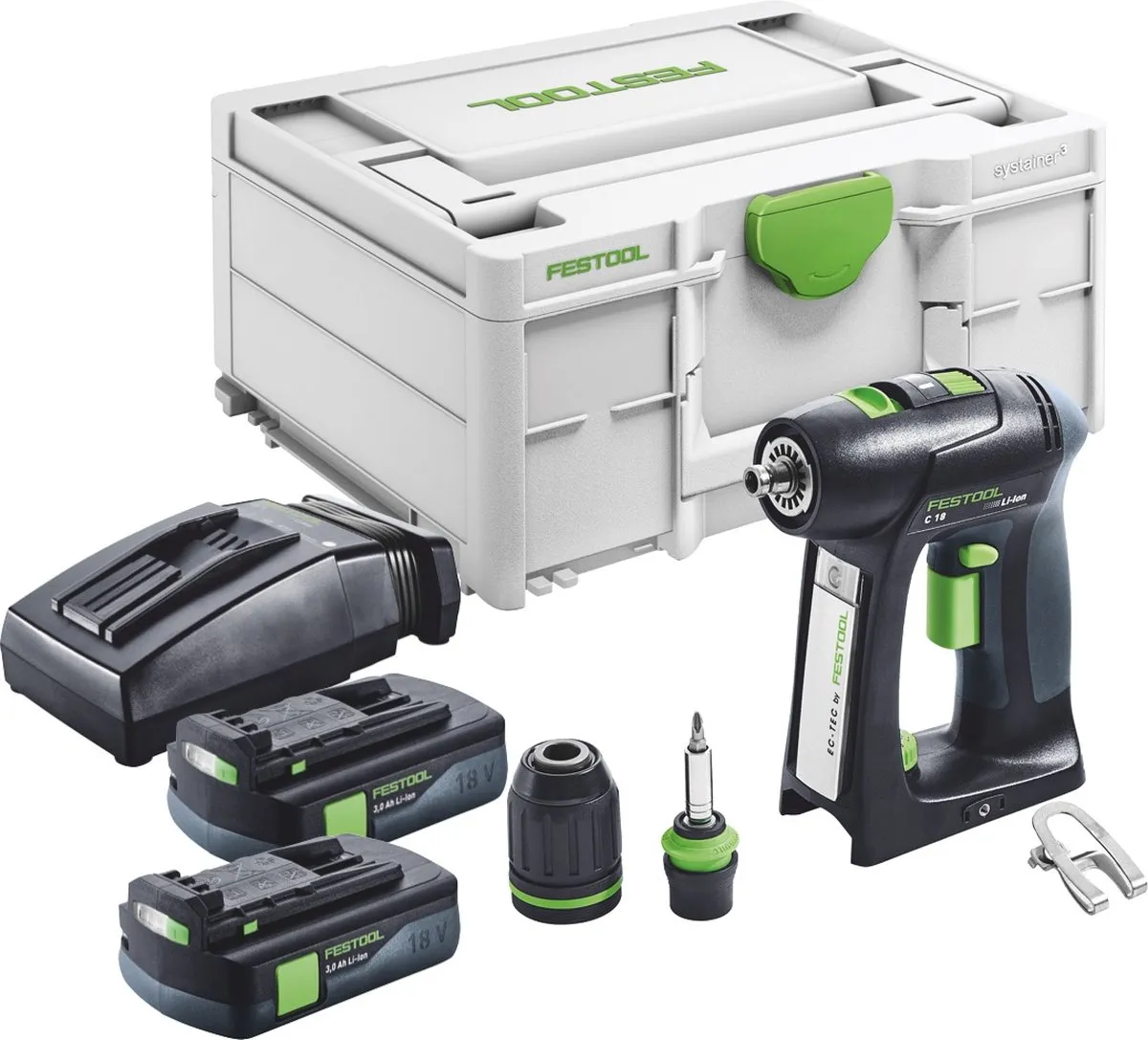 Festool C 18-Basic Accuboormachine 18V - 45Nm - 2x 3.0Ah - afbeelding 2 van 5