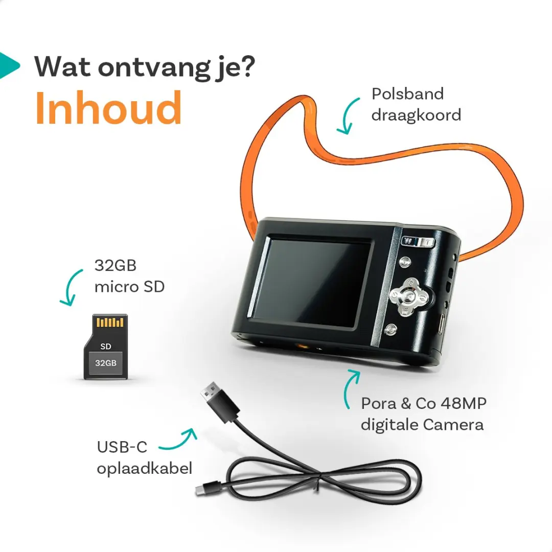 Pora&Co DC403-32G-Z Digitale Camera - Zwart - afbeelding 6 van 6
