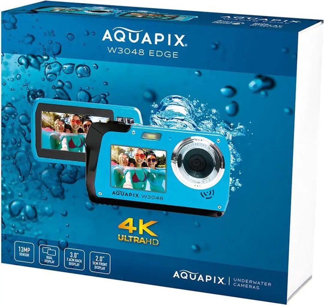 Easypix Aquapix W3048 Edge Iceblue - 13MP 4K Compactcamera