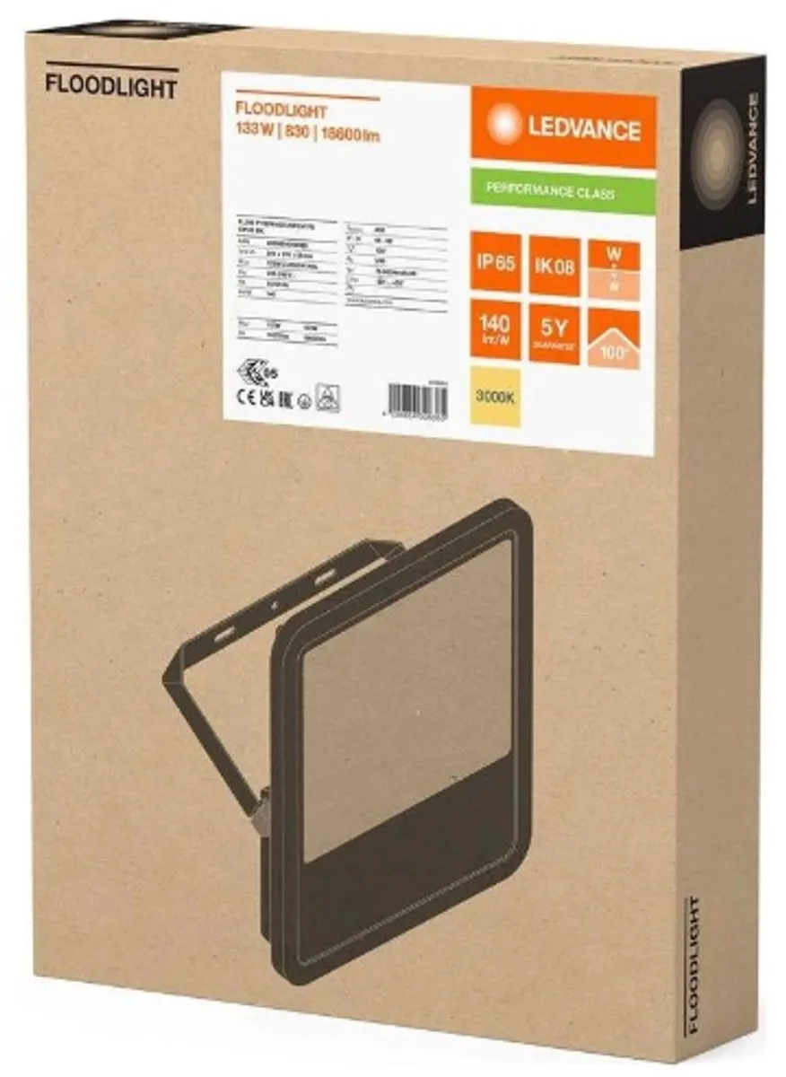 LEDVANCE Floodlight 133W 3000K 18600lm - Zwart - afbeelding 3 van 3