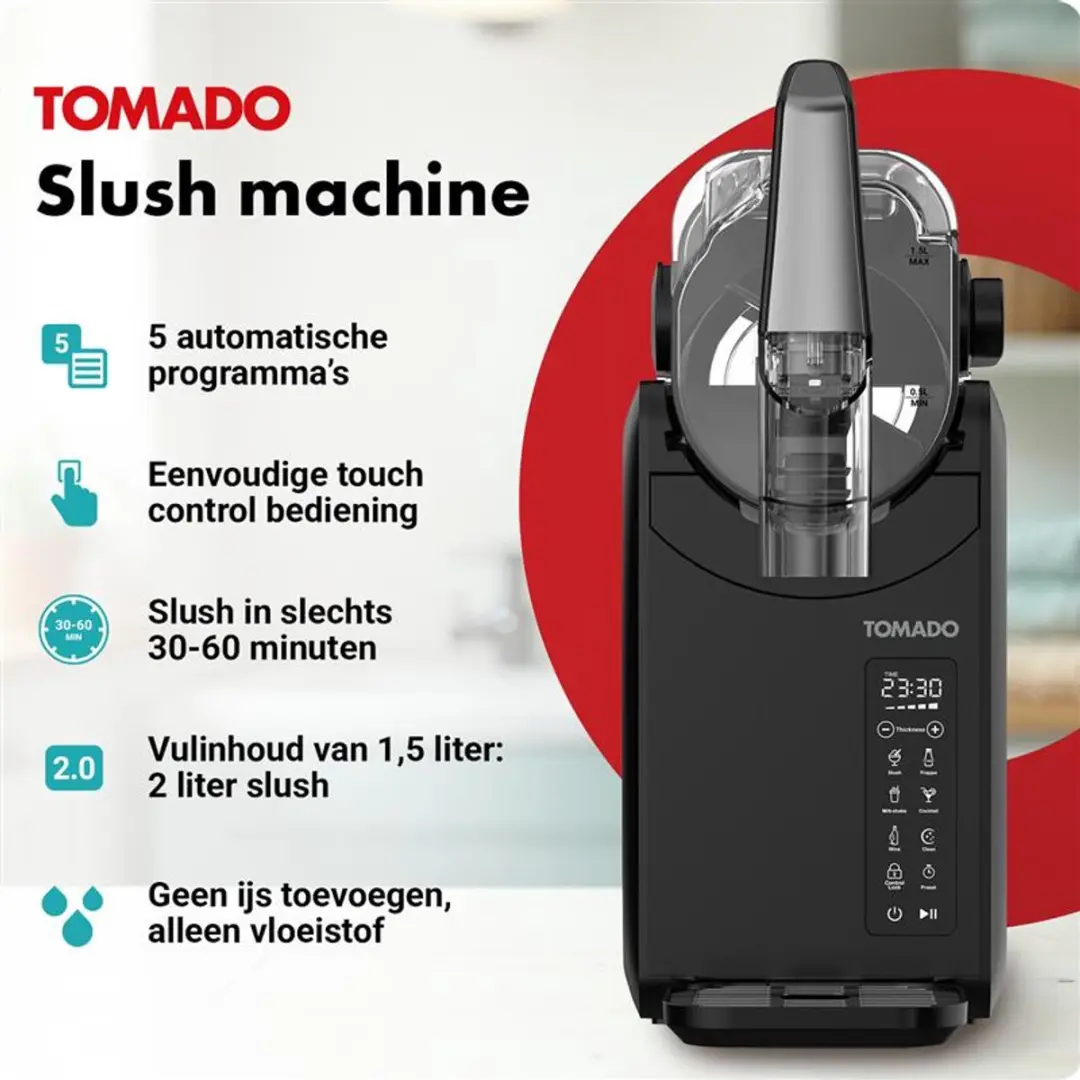 Tomado TSM2002B Slushmachine - 5 Programma's - 220W - Zwart