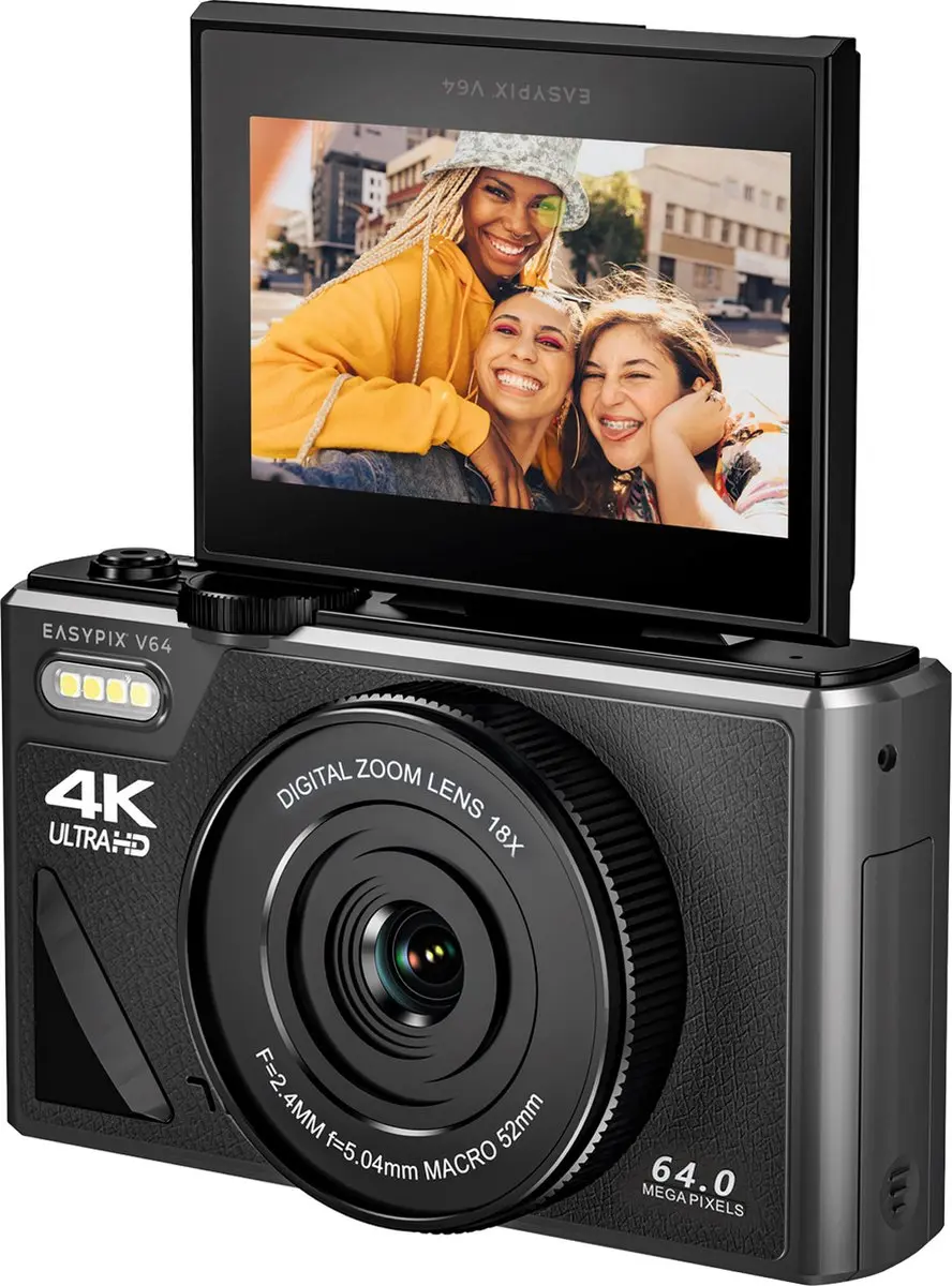 Easypix V64 Flip Compactcamera - Zwart