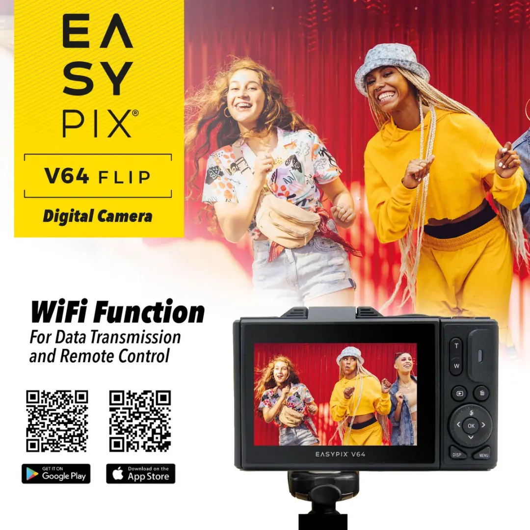 Easypix V64 Flip Compactcamera - Zwart - afbeelding 6 van 6