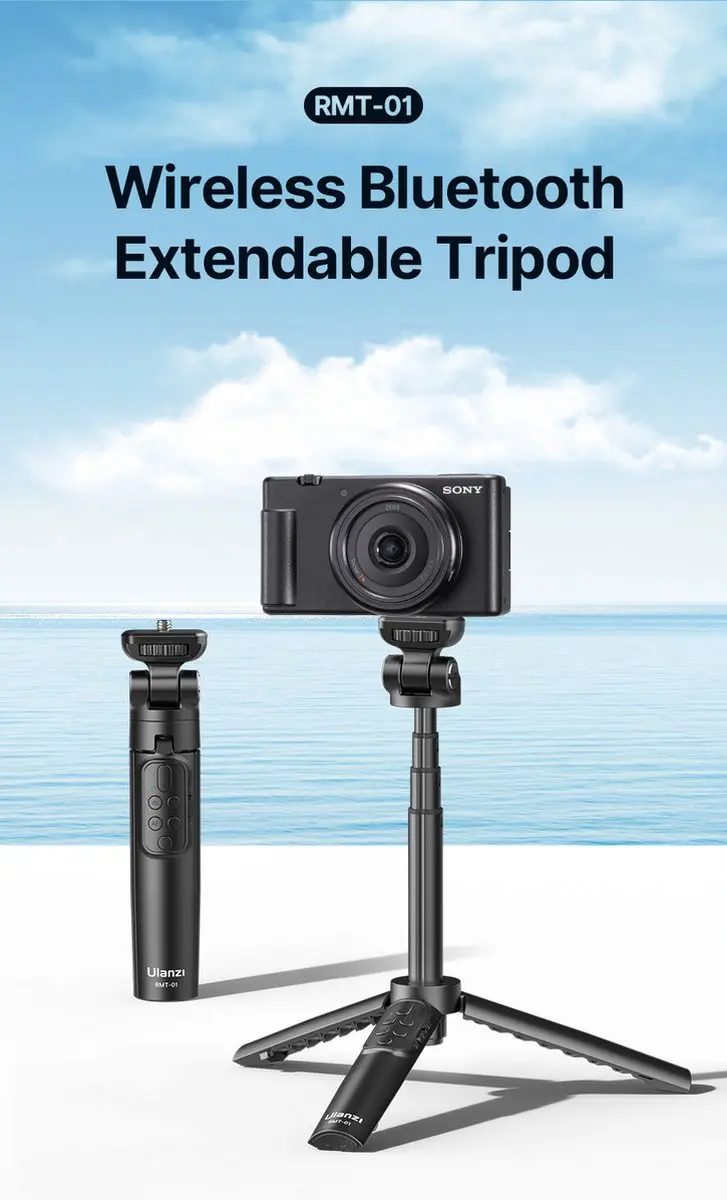 Ulanzi RMT-01 Selfiestick Statief - Bluetooth Remote - Zwart