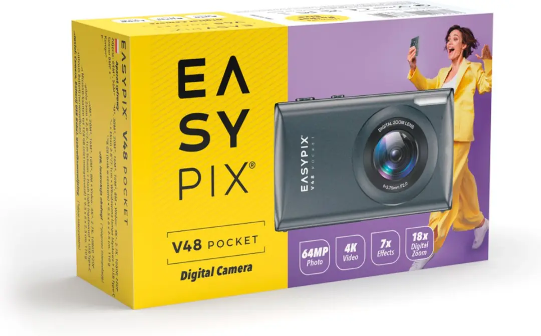Easypix V48 Digitale Pocketcamera 20212 - Zwart - afbeelding 6 van 6