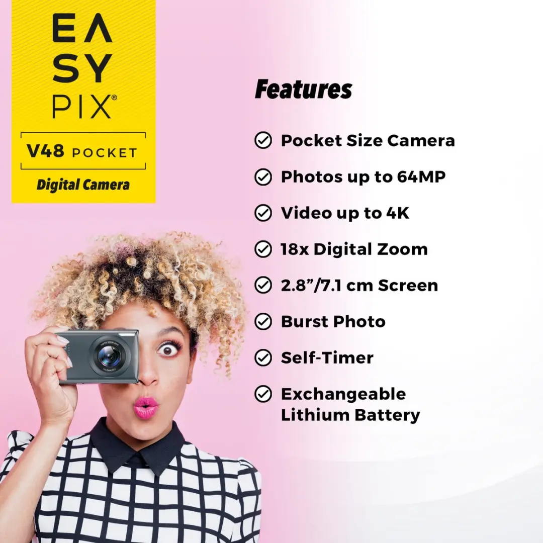 Easypix V48 Digitale Pocketcamera 20212 - Zwart
