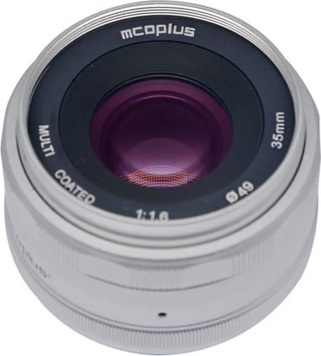 MCOPLUS MCO-35mm f/1.6 Objectief - Micro Four Thirds - Zilver