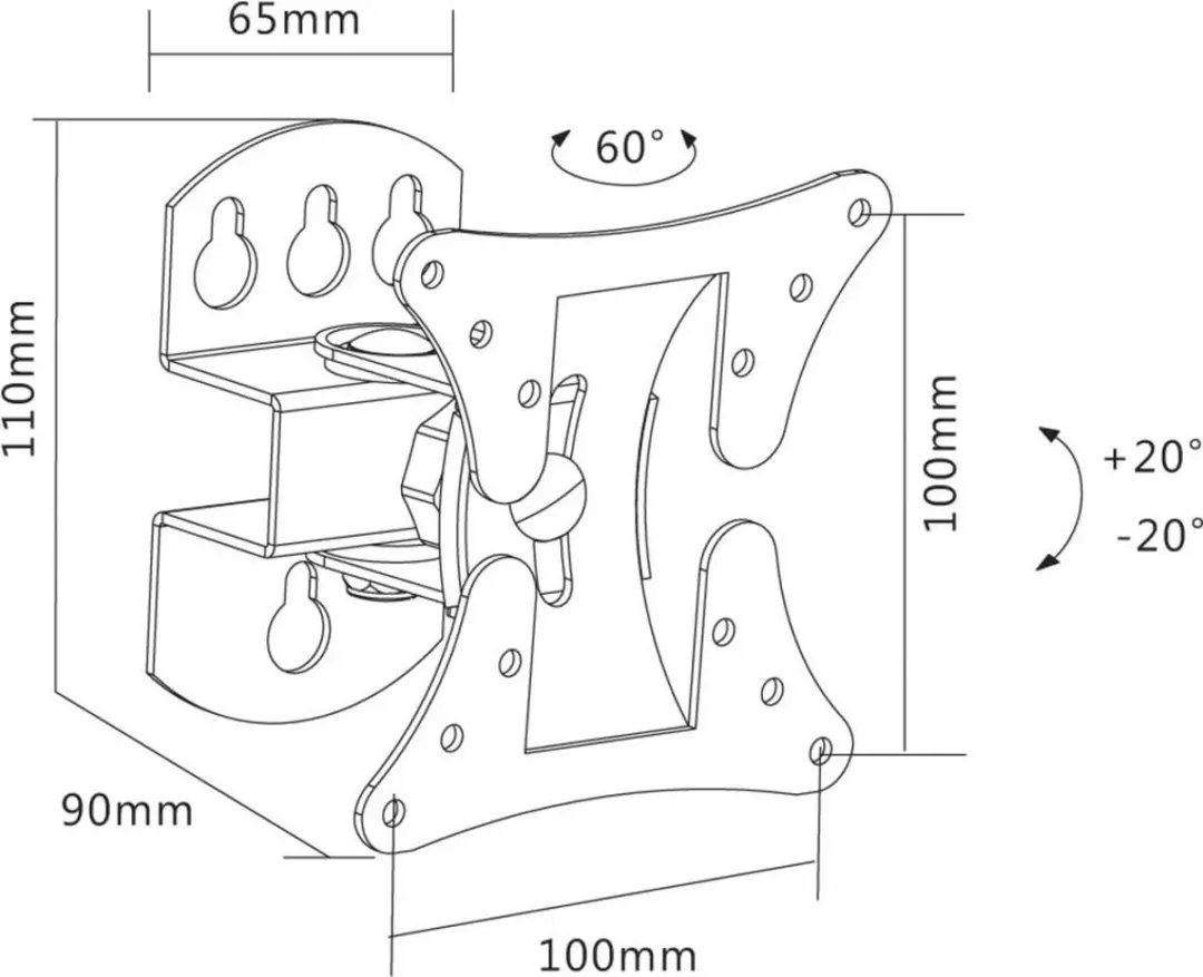 Reflecta FLEXO TV-beugel 23114 - Zilver - 13-68,6" - VESA 100x100mm