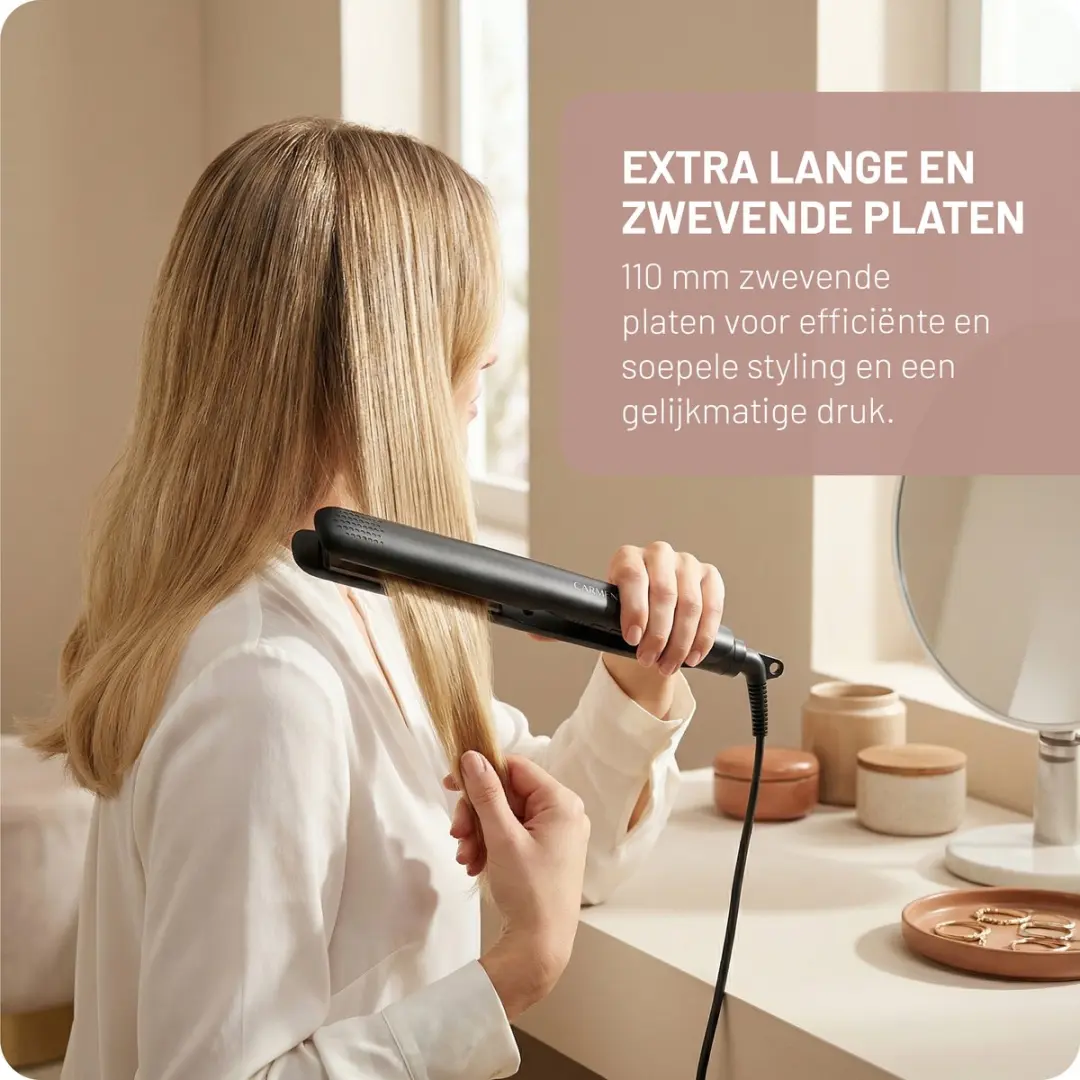 Carmen CST2565B Stijltang - 5 standen - Toermalijn - Zwart