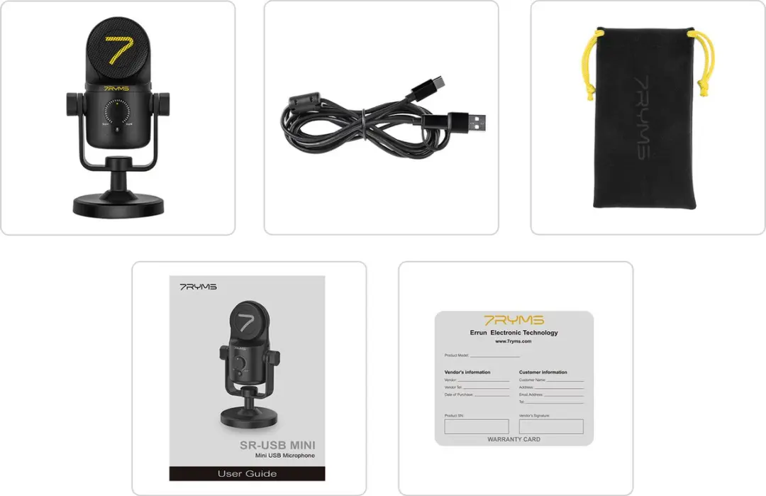 7RYMS SR-USB Mini Condensator USB Microfoon - Zwart - afbeelding 6 van 6