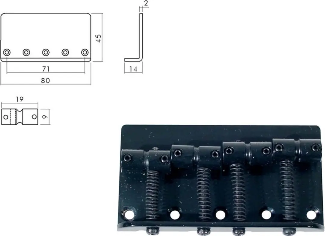 Boston BB-104-B Brug-Staartstuk Basgitaar