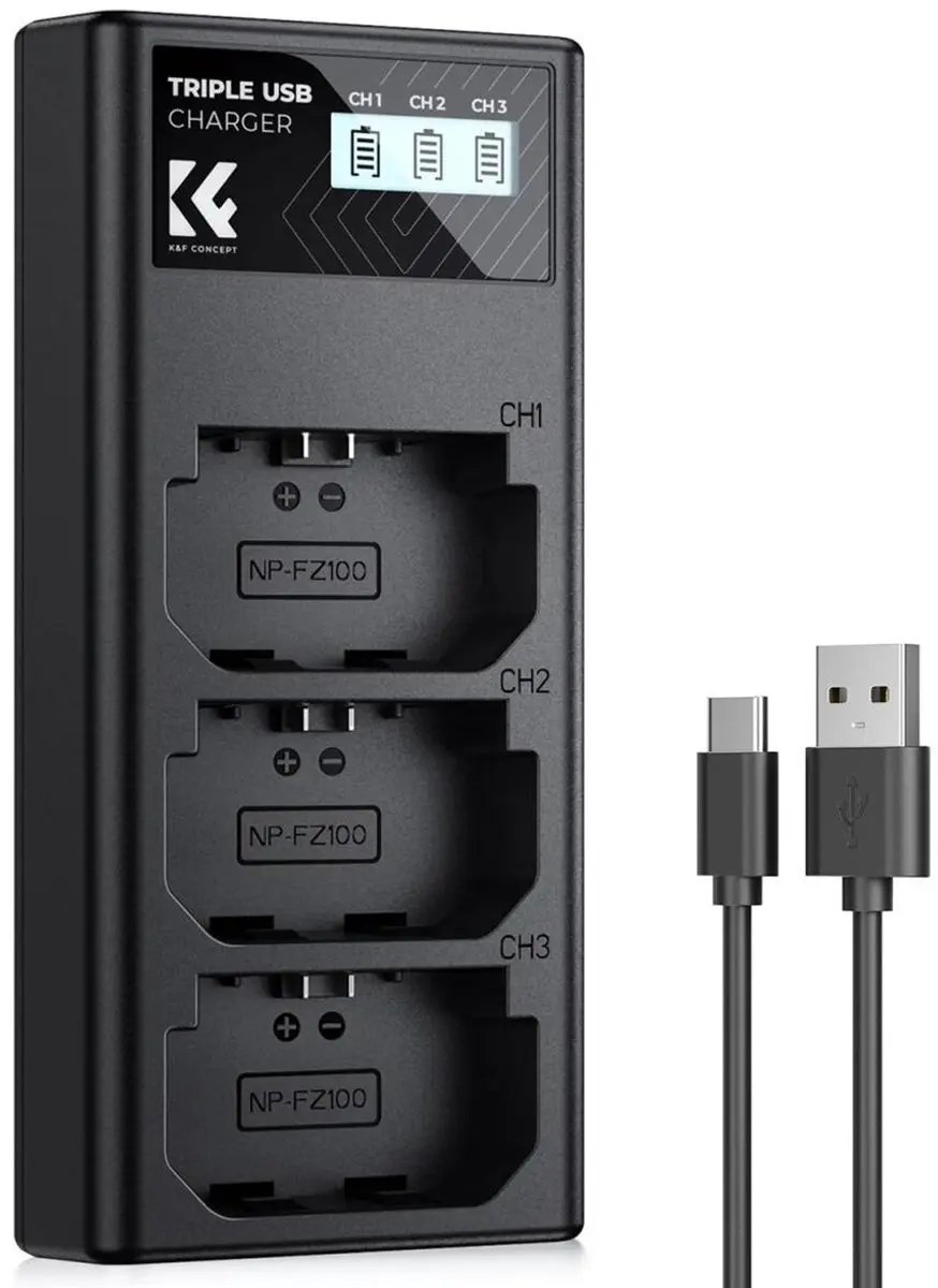 K&F Concept Drievoudige Acculader NP-FZ100